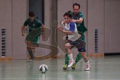 Hallenturnier Ingolstadt Nord - Saison 2024/25 - FC Geisenfeld - TSV Etting - Christian Feil grün Geisenfeld - Jonas Knon weisss Etting - Foto: Meyer Jürgen