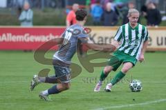 Landesliga - Saison 2025/26 - SV Manching - TSV Jetzendorf - Nico Daffner (Nr.14 - SV Manching) - Leon Nuhanovic grau Jetzendorf - Foto: Meyer Jürgen