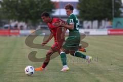 * Testspiel - 3. Liga - Saison 2025/26 - FC Ingolstadt 04 - VFB Eichstätt - Marcel Costly (Nr.22 - FC Ingolstadt 04) - Timo Jung (Nr.28 - VFB Eichstätt) - Foto: Meyer Jürgen