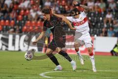 3. Liga - Saison 2025/26 - VFB Stuttgart II - FC Ingolstadt 04  - Dennis Kaygin (Nr.10 - FC Ingolstadt 04) - Nicolas  Sessa (Nr.10 - VFB Stuttgart II) - Foto: Meyer Jürgen