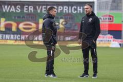 2.BL; 1. FC Heidenheim - FC Ingolstadt 04; Florian Pick (26 FCI) Patrick Schmidt (32, FCI) vor dem Spiel gegen ihren Ex-Verein