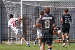 *** A-Junioren Bundesliga  - Saison 2025/26 - A-Junioren - FC Ingolstadt 04 - 1. FC Nürnberg - Atchoffo Bryan Torwart FCI  - Keller Noah weiss Nürnerg - Foto: Meyer Jürgen