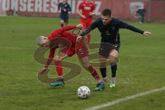 Bayernliga Süd - Saison 2021/2022 - FC Ingolstadt 04 II - TSV 1860 München II - Rausch Thomas (#18 FCI) - Freitag Alexander blau #13 München - Foto: Meyer Jürgen