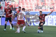 3. Liga; SSV Jahn Regensburg - FC Ingolstadt 04; Yannick Deichmann (20, FCI) Saller Benedikt (6 Jahn) Jannik Mause (7, FCI) schreit