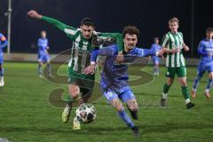 Landesliga - Saison 2025/26 - SV Manching - FV Illertissen II - Leon Peric (Nr.20 - SV Manching) - Sönmez Eray blau Illertissen  - Foto: Meyer Jürgen