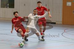 Lotto Bayern Hallencup  - Lindenkreuzhalle Saison 2024/25 - FC Penzberg - Türk SV Ingolstadt - Anil Kayrancioglu rot Türk Ing - Facilian Verep weiss Penzberg - Foto: Meyer Jürgen