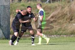Kreisklasse - Saison 2023/2024 -SV Zuchering - SV Oberstimm - Der 0:1 Führungstreffer durch Jonas Weidinger schwarz Oberstimm - jubel - Foto: Meyer Jürgen