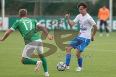 Testspiel - Bezirksliga - Saison 2025/26 - FC Gerolfing - SpVgg Joshofen Bergheim - David Bogicevic weiss Joshofen Bergheim - Matthias Hamm grün GerolfingFoto: Meyer Jürgen