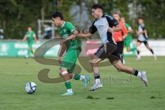 Bezirksliga - Saison 2025/26 - FC Gerolfing - TSV Ober./Unterh.stadt - Ahmet Altay grün Gerolfing - Angelo Boharu (Nr.19 - TSV Ober-/Unterh.stadt) - Foto: Meyer Jürgen