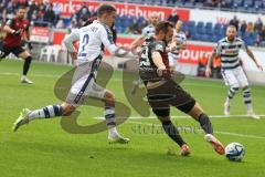 2023_11_11 - 3. Liga - Saison 2023/24 - MSV Duisburg - FC Ingolstadt 04 - Baran Mogultay (Nr.2 - MSV Duisburg) - David Kopacz (Nr.29 - FCI) - Foto: Meyer Jürgen