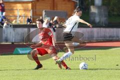 2. Fußball-Liga - Frauen - Saison 2022/2023 - FC Ingolstadt 04 - FSV Gütersloh - Petz Anna (Nr.16 - FC Ingolstadt 04 ) - Kreil Leonie weiss Gütersloh - Foto: Meyer Jürgen