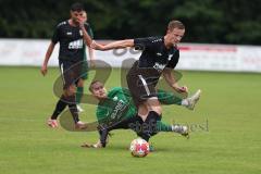 Bezirksliga - Saison 2024/25 - Freundschaftsspiel - SV Manching - TSV Gaimersheim - Fabian Neumayer (Nr.9 - SV Manching) - Simon Bellinghausen (Nr.15 - TSV Gaimersheim) - Foto: Meyer Jürgen