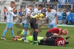 3.Liga - Saison 2022/2023 - TSV 1860 München - FC Ingolstadt 04 - Moussa Doumbouya (Nr.27 - FCI) - Torwart Marco Hiller (Nr.1 - 1860 München) - Foto: Meyer Jürgen