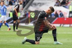 2.BL; FC Ingolstadt 04 - FC Hansa Rostock; Chance verpast Stefan Kutschke (30, FCI) nachdenklich
