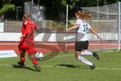 2. Frauen-Bundesliga - Saison 2021/2022 - FC Ingolstadt 04 - FSV Gütersloh - Mailbeck Alina (#8 FCI) - Leubner Ronja weiss Gütersloh - Foto: Meyer Jürgen