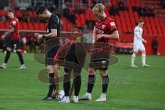 3.Liga - Saison 2022/2023 - FC Ingolstadt 04 -  Dynamo Dresden - Marcel Costly (Nr.22 - FCI) beim Freistoss - Tobias Bech (Nr.11 - FCI) - Foto: Meyer Jürgen