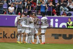 3.Liga - Saison 2022/2023 - Erzgebirge Aue - FC Ingolstadt 04 - Der 0:3 Führungstreffer durch Tobias Bech (Nr.11 - FCI) - jubel - - Foto: Meyer Jürgen