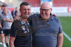 Toto-Pokal - Saison 2023/2024 - FC Ingolstadt 04 - Jahn Regensburg - Cheftrainer Michael Köllner (FCI) - Vorsitzender des Vorstandes Peter  Jackwerth (FCI) - Foto: Meyer Jürgen