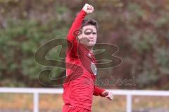 2023_11_5 - Kreisklasse - Saison 2023/24 - TSV Lenting - SV Eitensheim  -  Der 0:1 Führungstreffer durch - Tobias Dietze rot Eitensheim - jubel - Foto: Meyer Jürgen