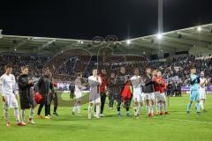 2.BL; Erzgebirge Aue - FC Ingolstadt 04; Niederlage, hängende Köpfe Marcel Gaus (19, FCI) Thomas Keller (27, FCI) Denis Linsmayer (23, FCI) Jonatan Kotzke (25, FCI) Fabian Cavadias (41, FCI) Justin Butler (31, FCI) Torwart Robert Jendrusch (1, FCI) #Merli