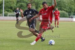 Kreisliga - Saison 2025/26- TSV Ingolstadt Nord - Türk SV Ingolstadt - Ubeyd Demirkol rot Türkisch - Ferhat Uc schwarz Ing Nord - Foto: Meyer Jürgen