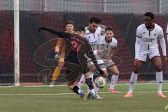 Freundschaftsspiel - Saison 2025/26 - FC Ingolstadt  II - ASV Neumarkt - Muhammed Atak (Nr.2 - FC Ingolstadt II) - Elias Schumm schwarz Neumarkt  - Foto: Meyer Jürgen