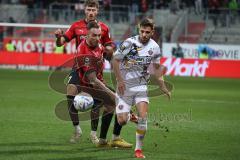 3.Liga - Saison 2022/2023 - FC Ingolstadt 04 -  Dynamo Dresden - Patrick Schmidt (Nr.9 - FCI) - Calvin Brackelmann (Nr.17 - FCI) - Foto: Meyer Jürgen