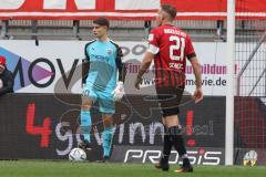 3. Liga; FC Ingolstadt 04 - 
VfB Oldenburg; Torwart Markus Ponath (40, FCI) Tobias Schröck (21, FCI)