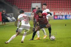 3. Liga - FC Ingolstadt 04 - Hallescher FC - Francisco Da Silva Caiuby (13, FCI) Landgraf Niklas (31 Halle) Gündüz Selim (9 Halle)