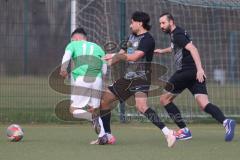 Bezirksliga - Saison 2025/26 - FC Fatih Ingolstadt - TSV 54 - DJK München - Aaron Toski (Nr.11 - FC Fatih) - Mustafa Yemin schwarz München - Benedigt Wellnhofer schwarz München #6 - Foto: Meyer Jürgen