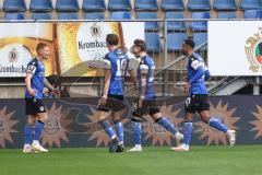 3. Liga; Arminia Bielefeld - FC Ingolstadt 04; Tor Jubel Treffer Bielefeld 1:0 Oppie Louis (44 AB) Großer Maximilian (19 AB) Putaro Leandro (34 AB) Sarenren Bazee Noah Joel (37 AB)