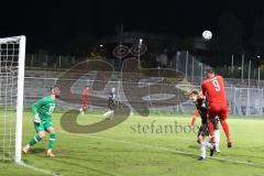 Bayernliga Süd - Saison 2022/2023 - FC Ingolstadt 04 -  VFB Hallbergmoos - Gashi Egson (Nr.9 - Fc Ingolstadt 04 II) mit einer Torchance - Carl Opitz schwarz Hallbergmoos - Dominic Dachs Torwart Hallbergmoos - Foto: Meyer Jürgen