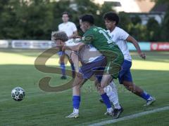 Landesliga - Saison 2026/27 - SV Manching - SC Olching - Aydin Berkan (Nr.13 - SV Manching) - Schaffer Elias weiss Olching - Cana Cedano Josuha weiss Olching rechts - Foto: Meyer Jürgen