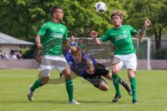 Sparkassenpokal - DJK Ingolstadt - FC Gerolfing - rechts Stefan Schmid grün Gerolfing - Fabian Kuppe blau DJK Ingolstadt - Foto: Jürgen Meyer