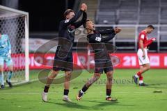 3. Liga; TSV Havelse - FC Ingolstadt 04; Tor Jubel Treffer 2:5 Marcel Costly (22, FCI) mit Julian Kügel (29, FCI) Torwart Opitz Tom (1 Havelse)