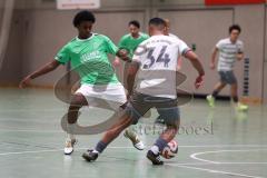 Hallenturnier Ingolstadt Nord - Saison 2024/25 - MBB SG MAnching - FC Fatih Ingolstadt  - Faniel Brhane grün Fatih - Batuhan Pehlül weisss Manching - Foto: Meyer Jürgen