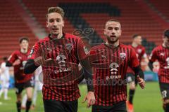 3. Liga - FC Ingolstadt 04 - Türkgücü München - Tor Jubel 1:0, Tobias Schröck (21, FCI) mit Fatih Kaya (9, FCI)