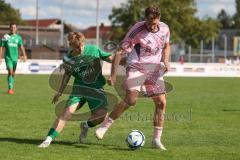 Bezirksliga - Saison 2025/26- TSV Gaimersheim - SVA Palzing - Dennis Hüttinger (Nr.7 - TSV Gaimersheim) - Michael Tafelmeier grün Palzing  - Foto: Meyer Jürgen