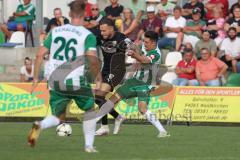 Toto Pokal - Saison 2022/2023 - SV Schalding-Heining - FC Ingolstadt 04 - Patrick Schmidt (Nr.9 - FCI) - Christian Brückl (Nr.10 - SV Schalding-Heining) - Foto: Meyer Jürgen