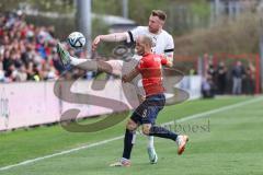 3. Liga; SpVgg Unterhaching - FC Ingolstadt 04; Benjamin Kanuric (8, FCI) Jannik Mause (7, FCI) Zweikampf Kampf um den Ball