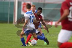 Kreisliga - Saison 2023/2024 - Türk SV Ingolstadt - TSV Mümchsmünster - Ousmane Bamba rot Türk SV - Adrian Nagel weiss M-münster - Foto: Meyer Jürgen