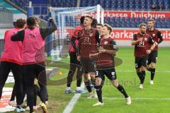 2023_11_11 - 3. Liga - Saison 2023/24 - MSV Duisburg - FC Ingolstadt 04 - Der 0:1 Führungstreffer durch David Kopacz (Nr.29 - FCI) - jubel - Julian  Klügl (Nr.31 - FCI) - Moritz Seiffert (Nr.23 - FCI) -  - XXXXX - Foto: Meyer Jürgen