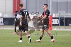 Testspiel ; 3. Liga; FC Ingolstadt 04 - VfR Mannheim; Sebastian Grönning (11, FCI) Tor Jubel Treffer 1:0, Ognjen Drakulic (30, FCI)