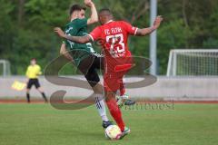 Bezirksliga - Saison 2022/2023 - FC Fatih Ingolstadt - VSST Günzelhofen - Muhammed Demirkol rot Fatih - Kevin Roth grün Günzelhofen - Foto: Meyer Jürgen