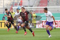 DFB Pokal; FC Ingolstadt 04 - Erzgebirge Aue; Angriff Dennis Eckert Ayensa (7, FCI) Carlson Dirk (3 Aue) Messeguem Soufiane (18 Aue) Merlin Röhl (34, FCI)