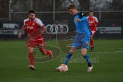 2.BL; Testspiel; FC Ingolstadt 04 - Würzburger Kickers; Andreas Poulsen (2, FCI) Meisel Dominik (25 FWK)