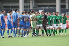 2024_2_17 - Saison 2023/24 - AUDI-Schanzer Amateur Cup - SV Hundszell - FC Gerolfing - Finale - Die Mannschaften begrüßen sich -  - XXXXX - Foto: Meyer Jürgen