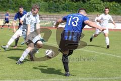 Kreisliga - Saison 2022/2023 - DJK Ingolstadt - SV Sandersdorf -  Philipp Roeckl Torwart DJK Ing - Christian Geß blau Sandersdorf - Foto: Meyer Jürgen