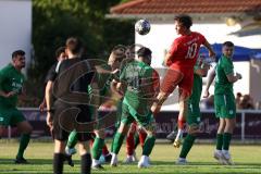 Freundschaftsspiel - Saison 2023/2024 - SV Manching - FC Ingolstadt 04 - Konjuhu Valdrin (Nr.10 - FCI U21) - Abou-Khalil Abdel (Nr.20 - SV Manching) - Reiner Meisinger (Nr.8 - SV Manching) -  - Foto: Meyer Jürgen