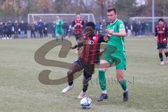Bayernliga Nord - Saison 2024/25 - FC Ingolstadt 04 II - VFB Eichstätt - Jason Osei Tutu (Nr.11 - FCI U21) - Bastian Bösl grün Eichstätt - Foto: Meyer Jürgen